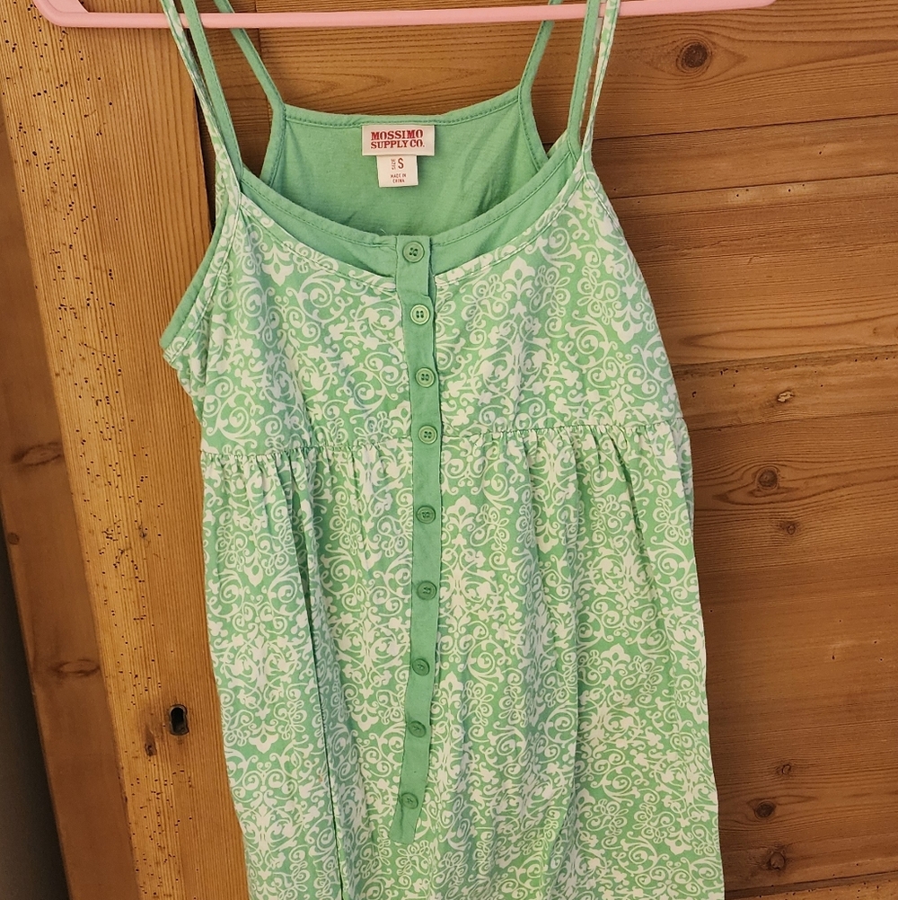 Mossimo Green/White Dress